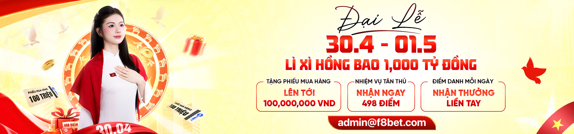 quà tặng siêu khủng nhân ngày 30 tháng 4 tịa f8bet